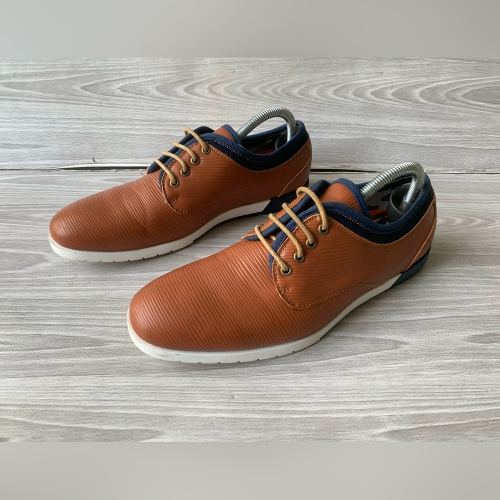 Hawke & Co Mens Shoes Mario Lace Up Oxford Derby Size 8 Brown vegan faux leather